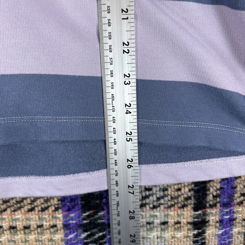 L.L. Bean Mens Polo Rugby Long Sleeve Blue Striped Size Medium Collard Shirt - Picture 7 of 7